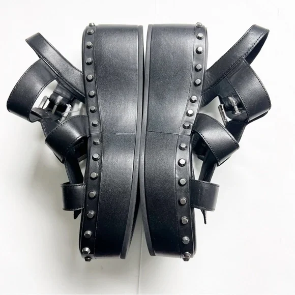 GEOX Shakima Platform Sandal In Black Retro Grunge New Womens Shoes - Picture 2 of 8